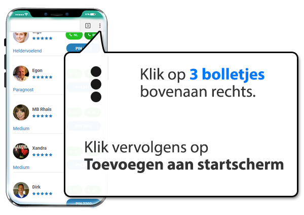 android: Paragnostrotterdam.nl instellen als app op Mobiel